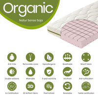 Colchón de soja para cuna bebé 60x120 cm · Organic ZR60-120