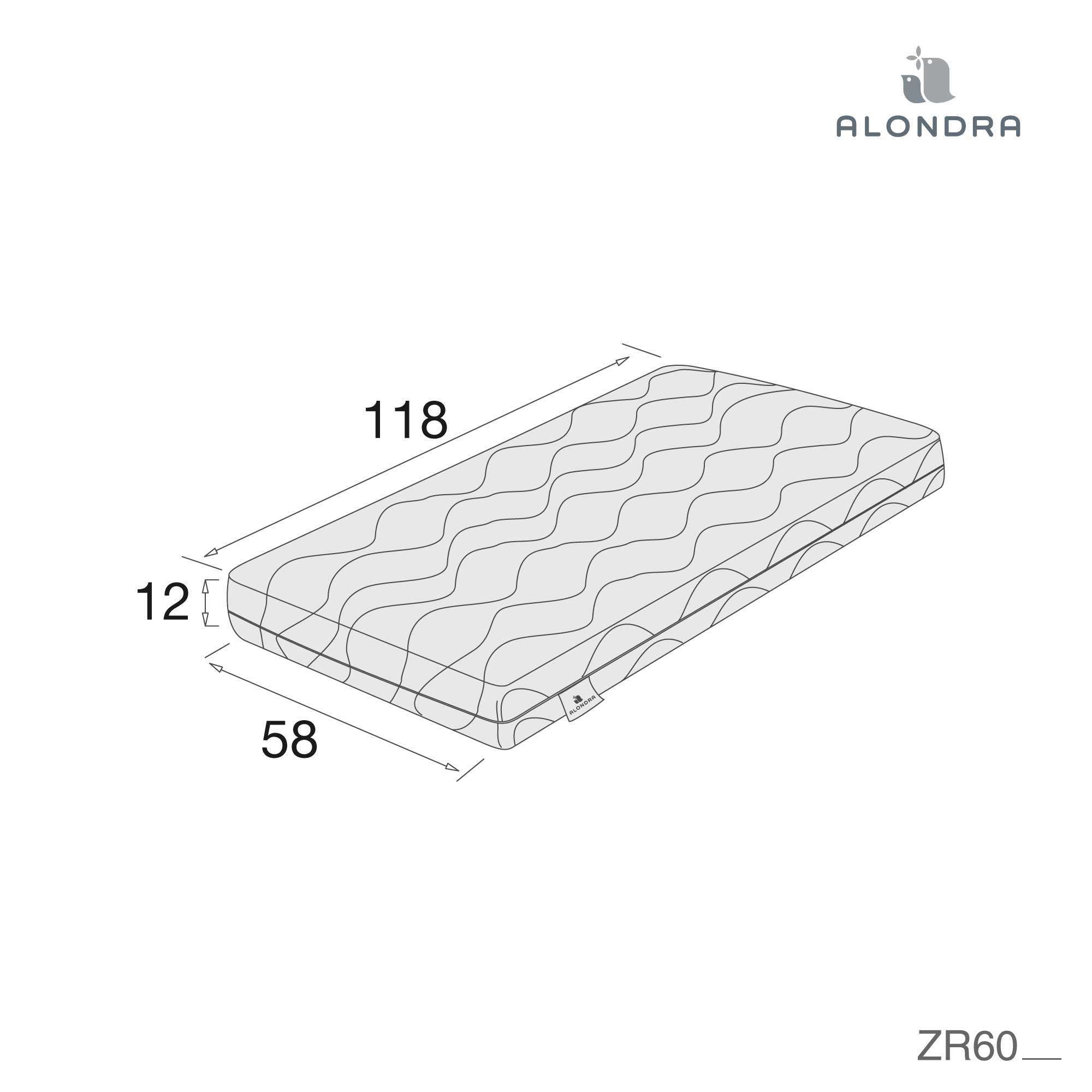 Colchón de soja para cuna bebé 60x120 cm · Organic ZR60-120