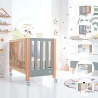 cuna colecho transformable en cama montessori cama infantil escritorio en verde y madera