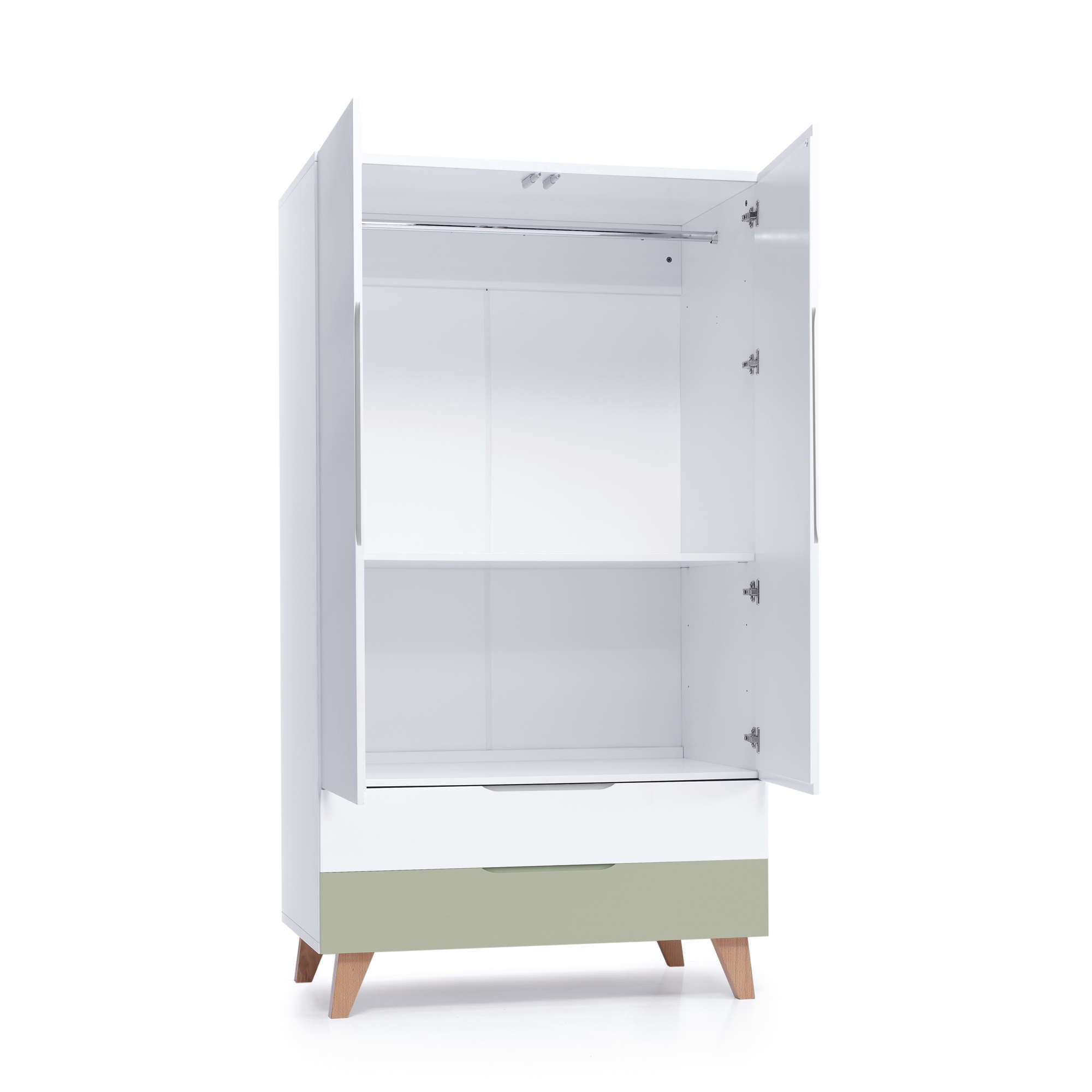 Armario infantil nórdico de 110 cm con patas de madera · Lifestyle