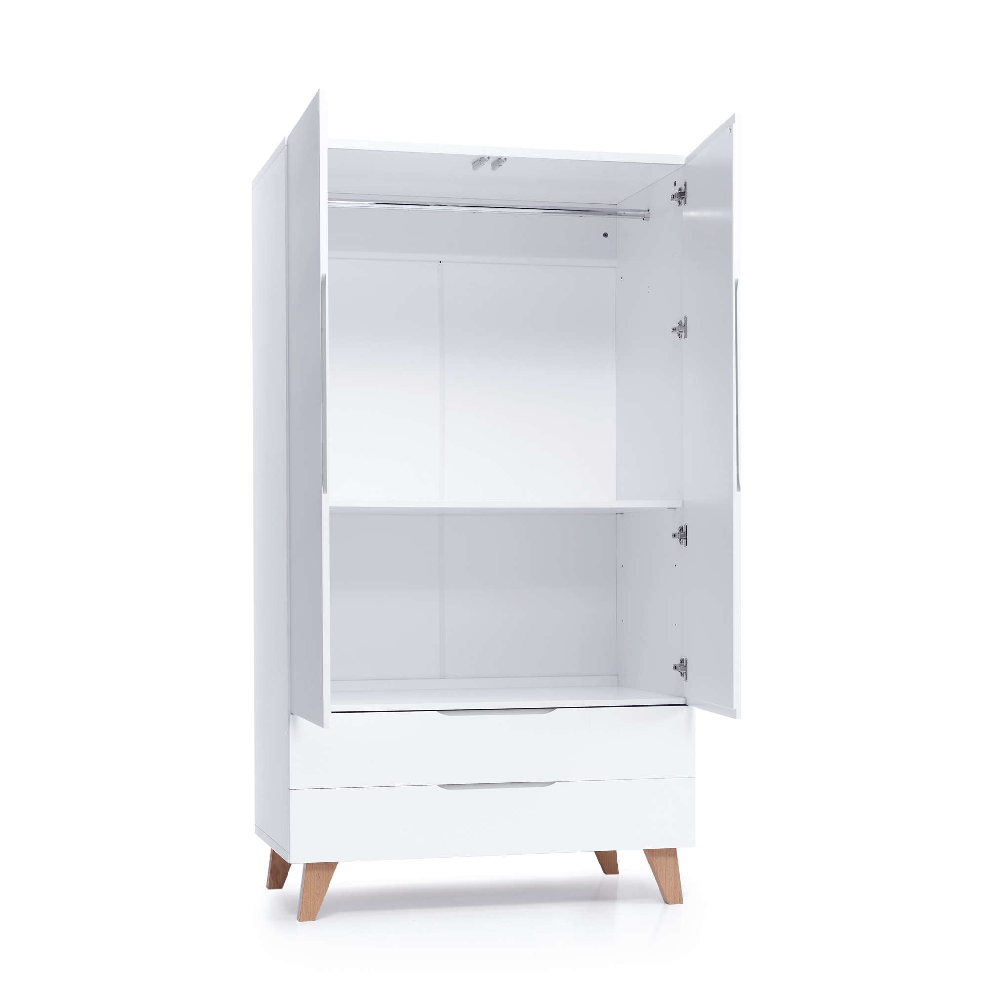 Armario infantil nórdico de 110 cm con patas de madera · Lifestyle