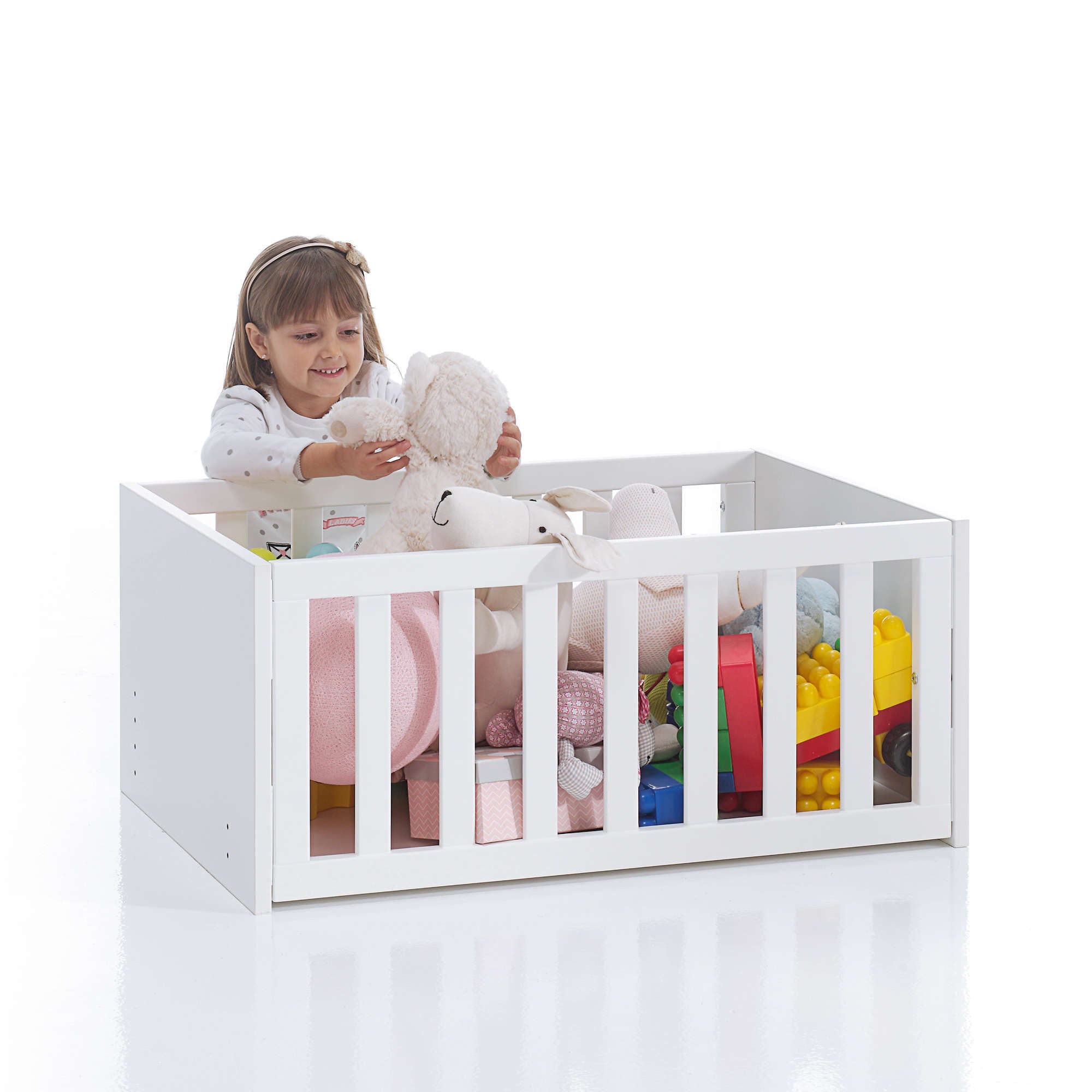 Minicuna de colecho 50x80 cm para bebé (5en1) blanca/rosa · Equo