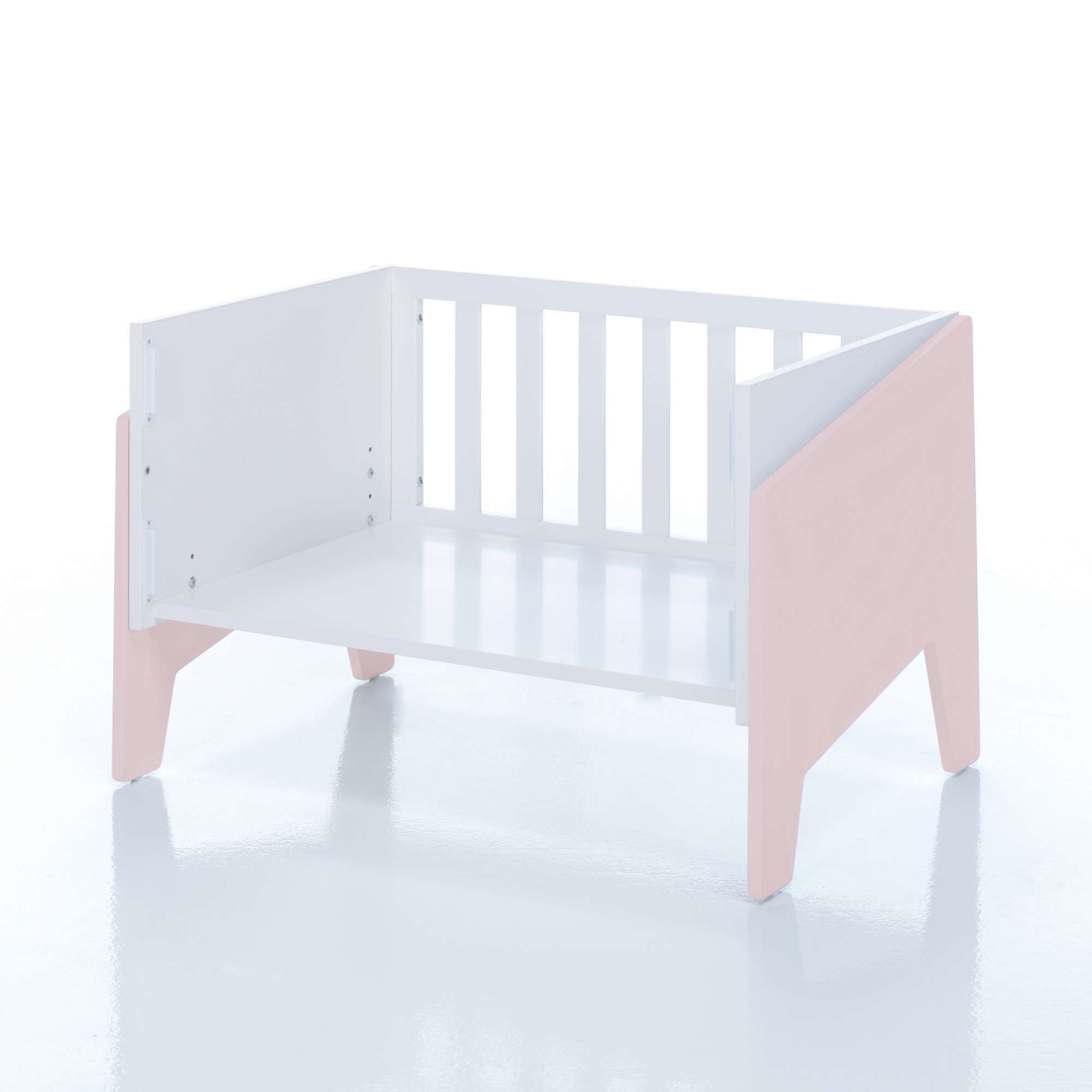 Minicuna de colecho 50x80 cm para bebé (5en1) blanca/rosa · Equo