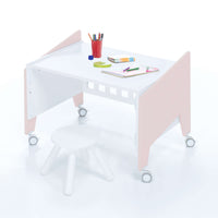 Minicuna de colecho 50x80 cm para bebé (5en1) blanca/rosa · Equo