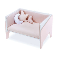 Minicuna de colecho 50x80 cm para bebé (5en1) blanca/rosa · Equo