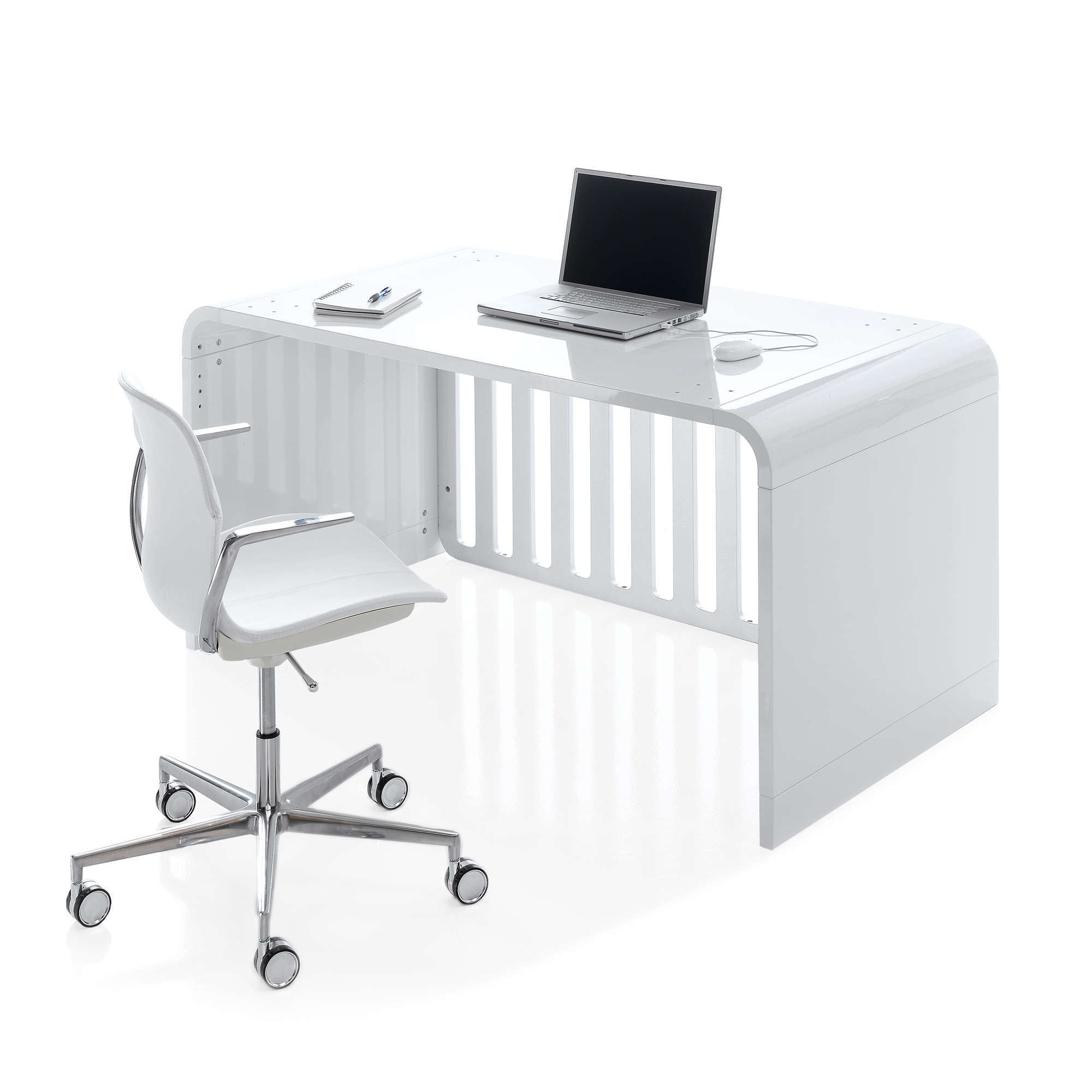 Cuna-cama-escritorio (3en1) 70x140 cm con patas de acero · Kurve C137