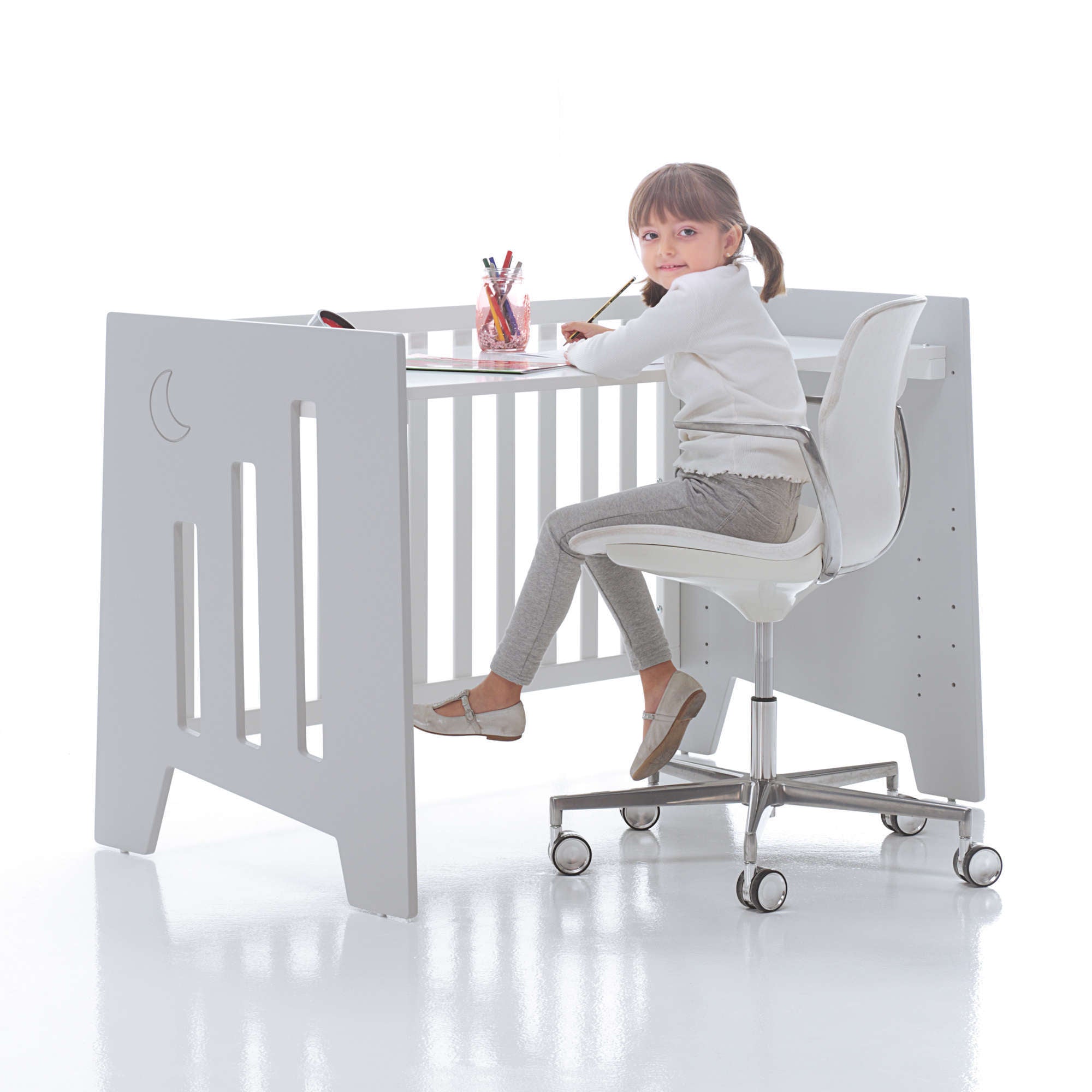 Cuna-escritorio 60x120 cm (2en1) gris · Omni Due Grey C181D-M7778