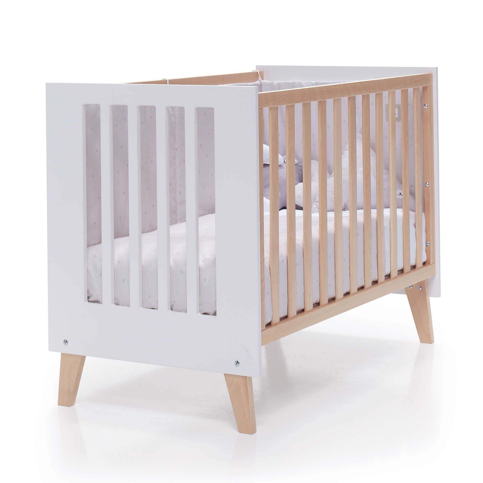 Cuna colecho NEXOR blanco madera con barandilla fija