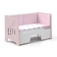 Cuna sofá rosa para bebé niña