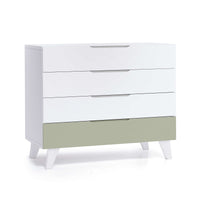 Dormitorio infantil grande en blanco y verde-oliva · Style Plus+ Erba
