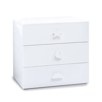 Mesita blanca combinable con mobiliario infantil pomo en forma de estrella