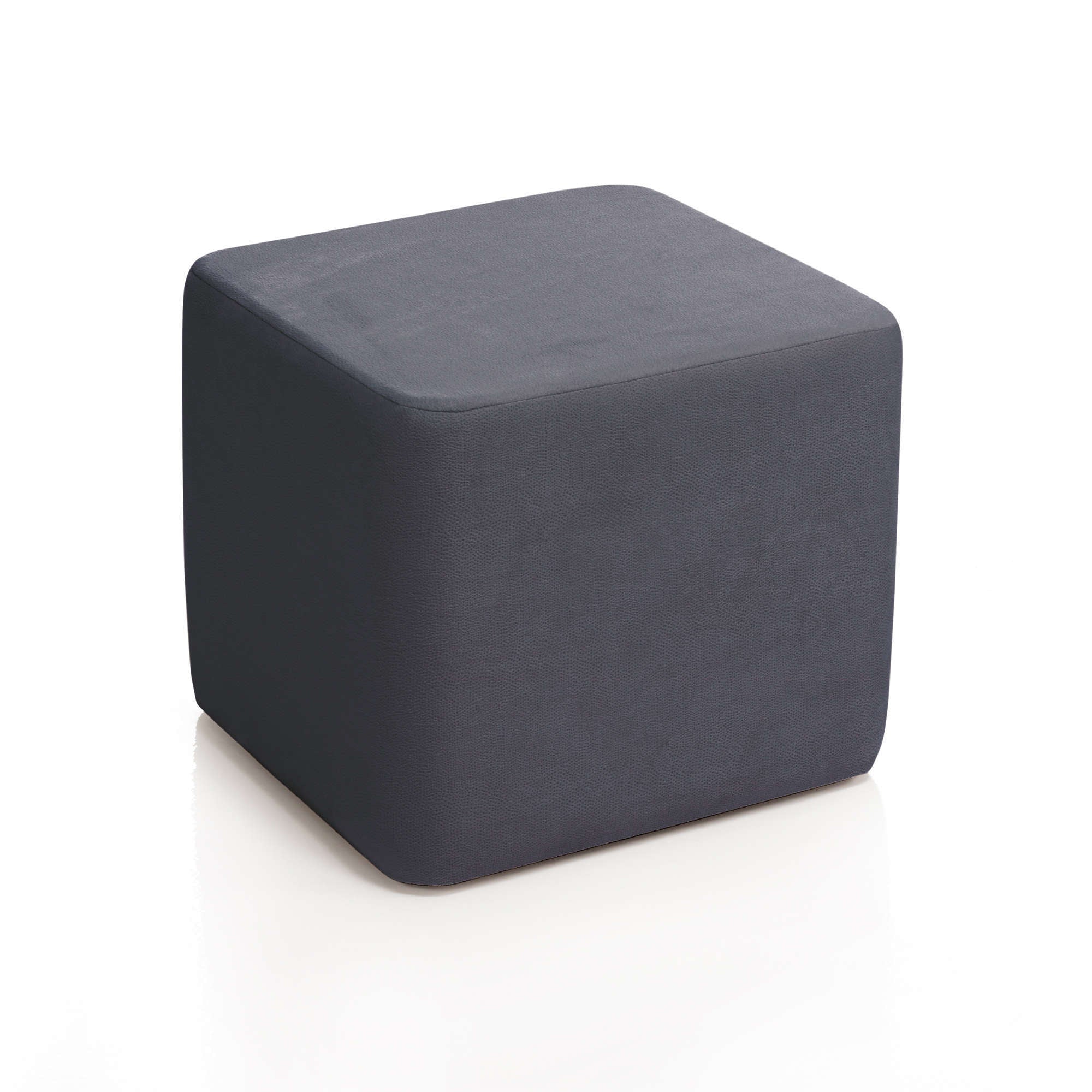 Puf cuadrado en tela gris marengo (43,5 cm x 43,5 cm) · SP105T-T069E