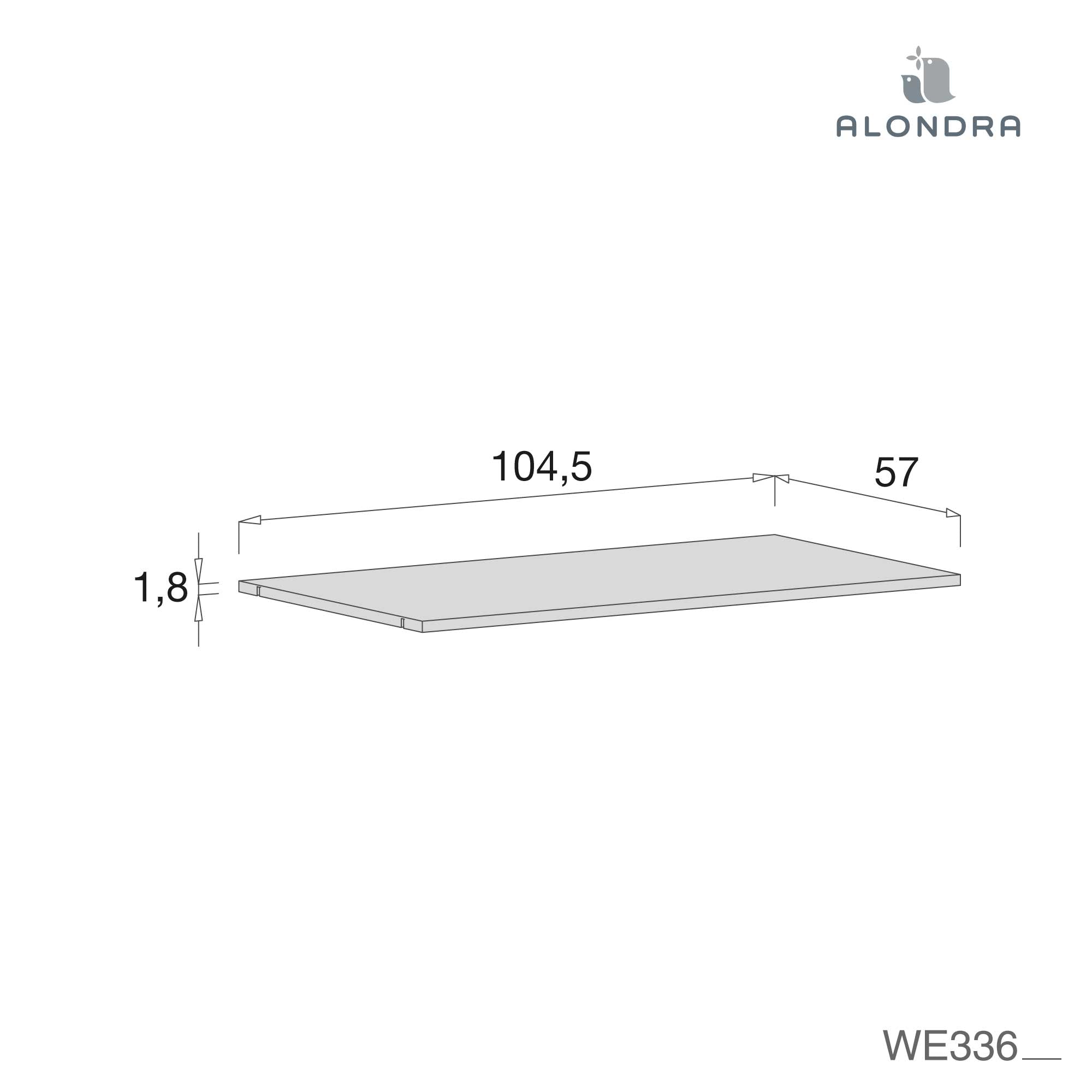 Estante adicional para armario (108 cm) · WE347-M40