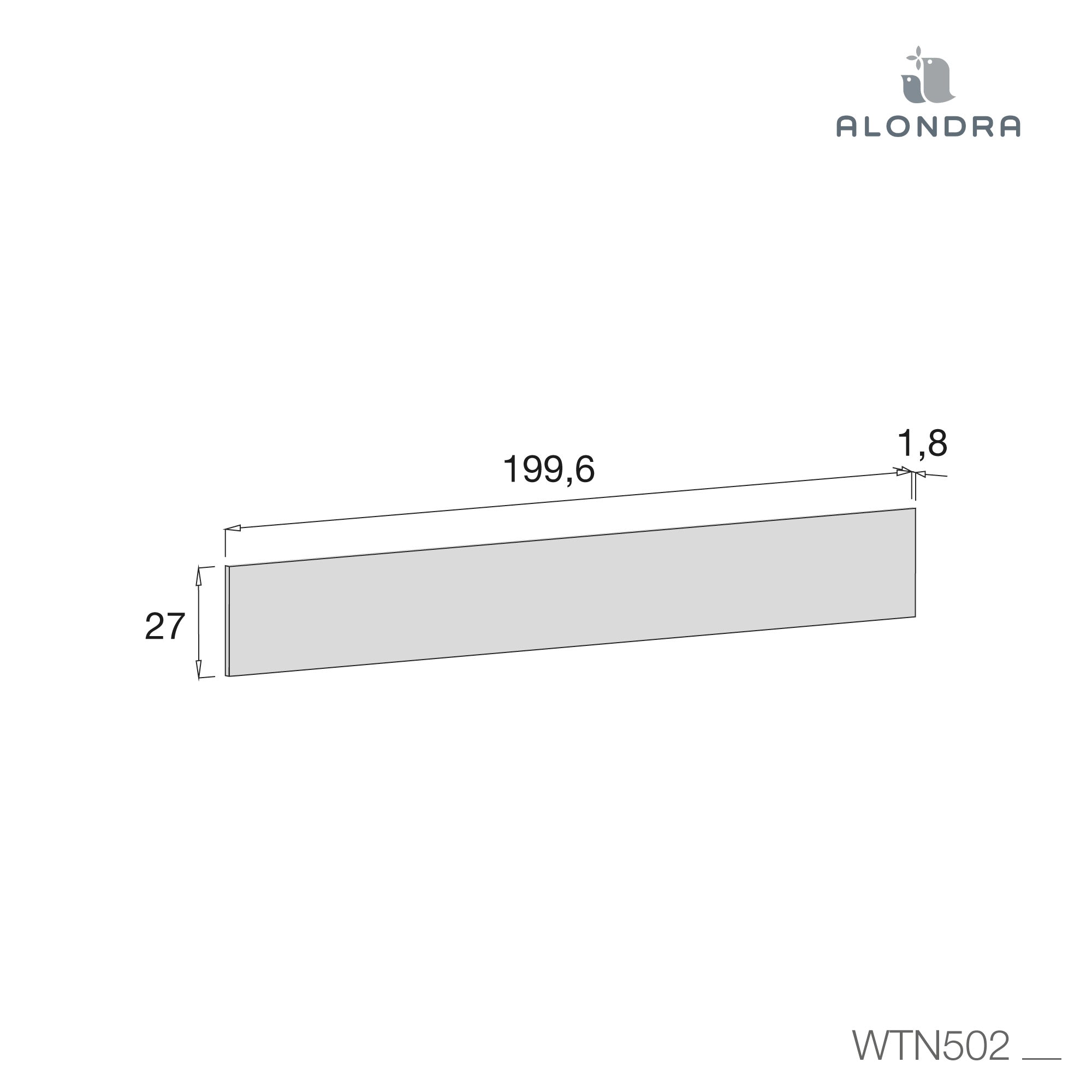 Tapa trasera para cuna convertible gama SERO en blanco · WTN502