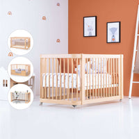 Cuna-Cama para bebé 70x140 cm (3en1) madera natural · Crea Due Nomad C300-M5000