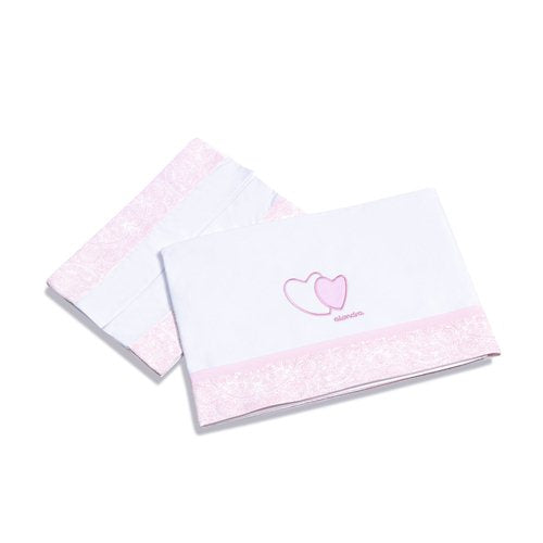 Sábanas de cuna 60x120cm con estampado rosa · 612-062